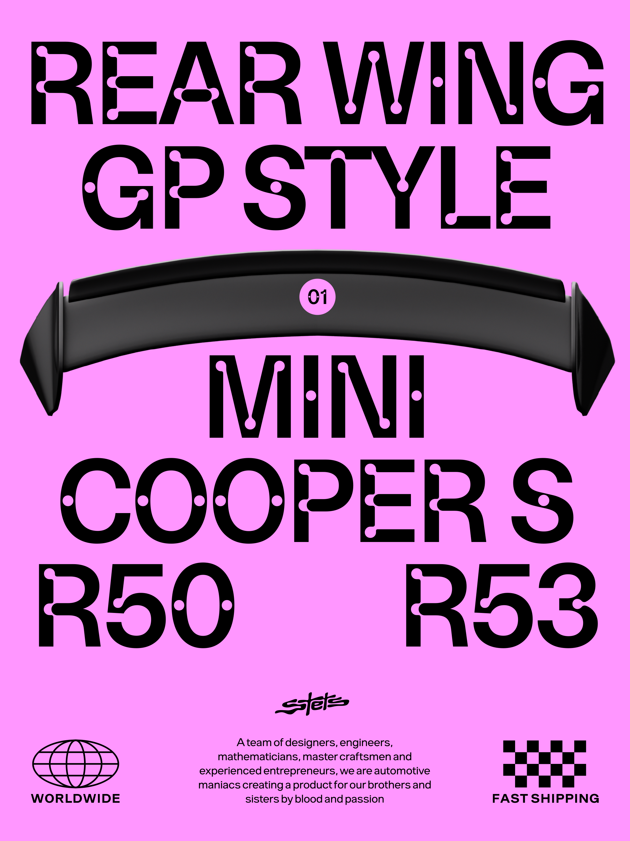 Gp Mini Rear Mini Cooper S R50-R53 GP style rear wing – STETS
